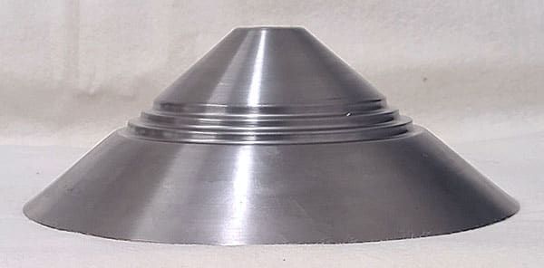 Second Smallest 3 Step Cone 1 3/8“ X 9 3/4” X 3 7/16“ 20 GA CRS .406” Center Hole